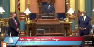 Michigan: “Please Remain Standing for the National Anthem – and the Black National Anthem…”